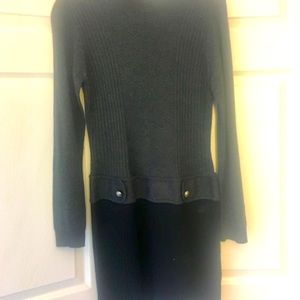 Sweater dress with banded waist
